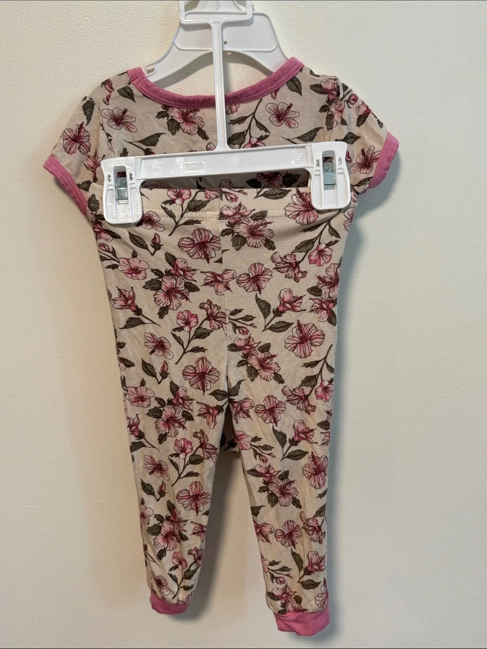 Girls Short-Sleeve Floral Pajama Set - Pink Floral